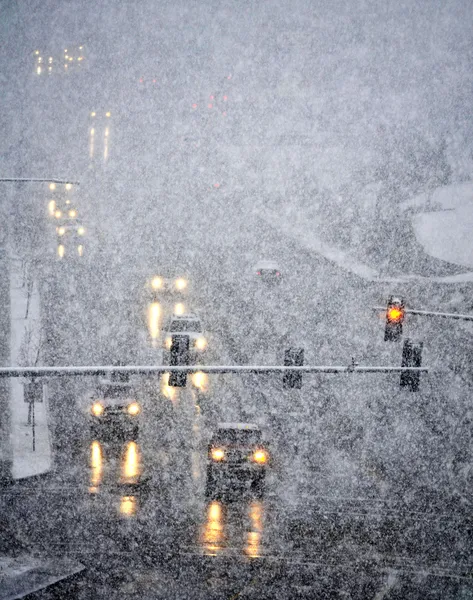 Driving in Severe Snow Storm