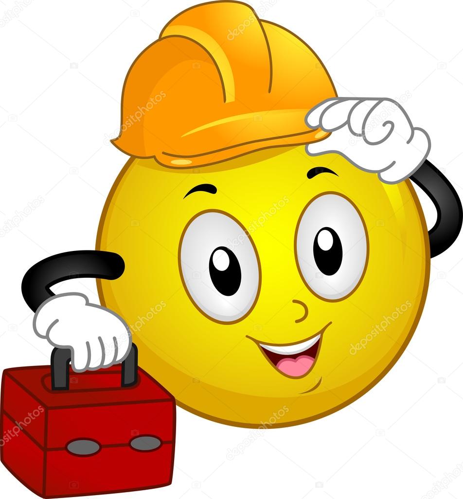 Hard Hat Smiley — Stock Photo © lenmdp 12584456