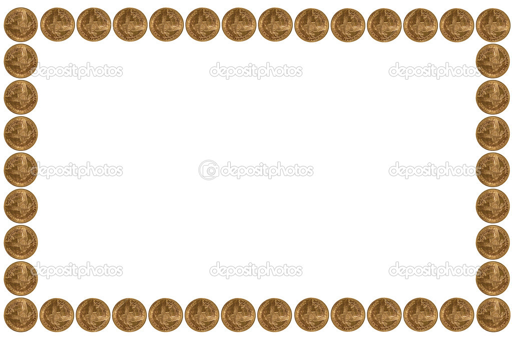 Gold coins frame — Stock Photo 17343443