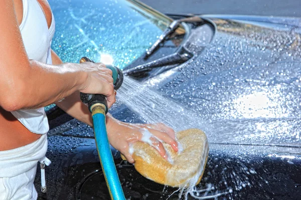 Car washing on open air