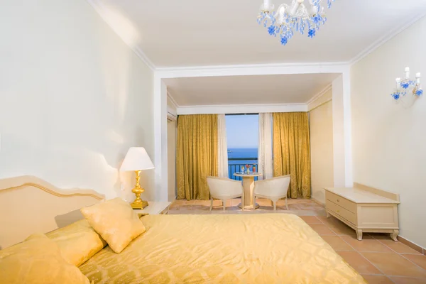 Luxurious hotel room with sea view
