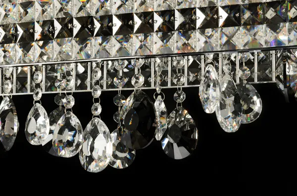 Contemporary glass chandelier closeup