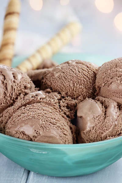 Bowl of Delicious Chocolate Ice Cream