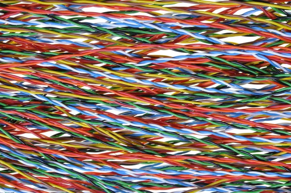 Telecommunication cables colorful, abstract network connections