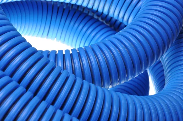 Blue corrugated pipe for electrical high-voltage cables