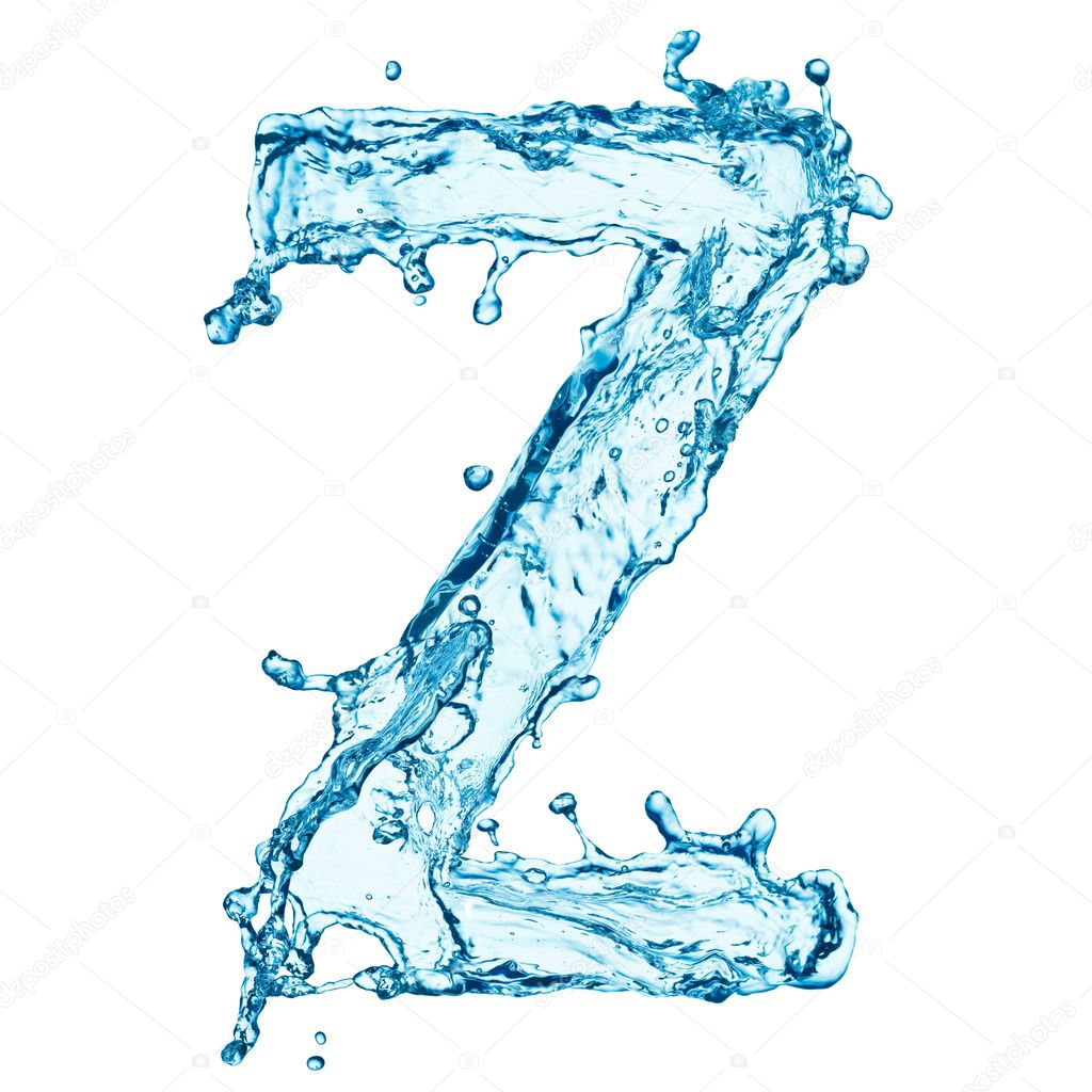 Water splashes letter Z — Stock Photo © korovin 40161669