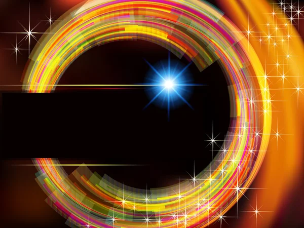 Abstract technology background with fire circle and stars.