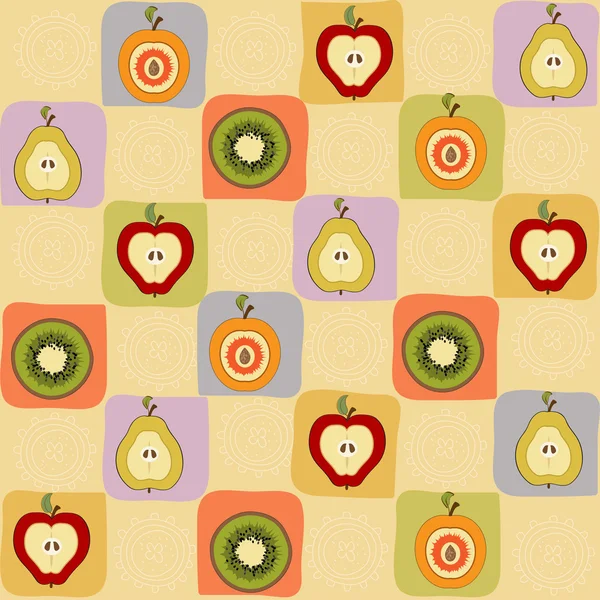 Childish seamless pattern with fruits