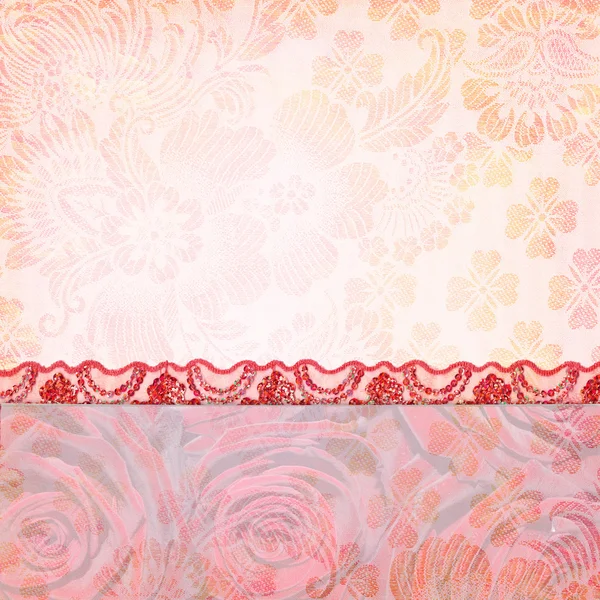 Border of roses and lace. Background for the photo book