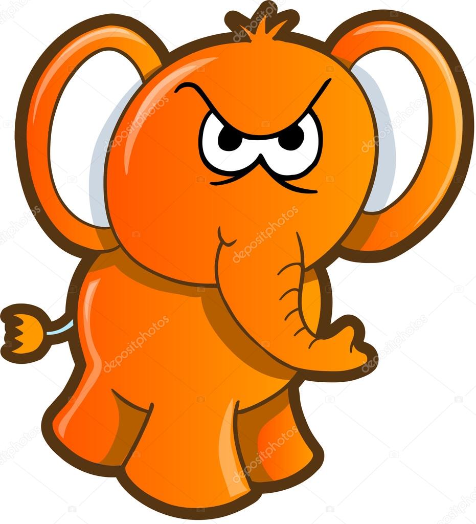  angry +elephant+vector