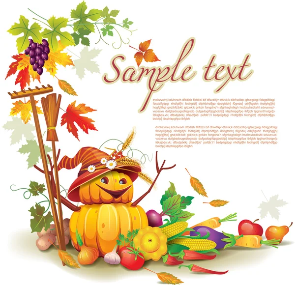 Template on a theme on the autumn harvest
