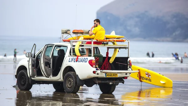 Lifeguards on duty at Poleath Beach