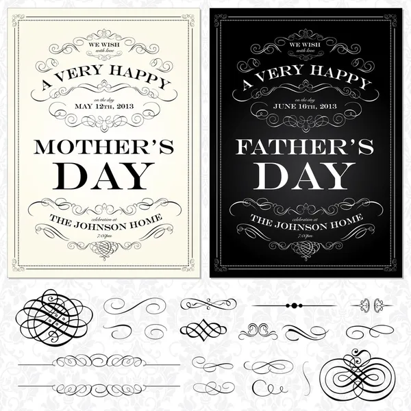 Vector Mother and Fathers Day Frames