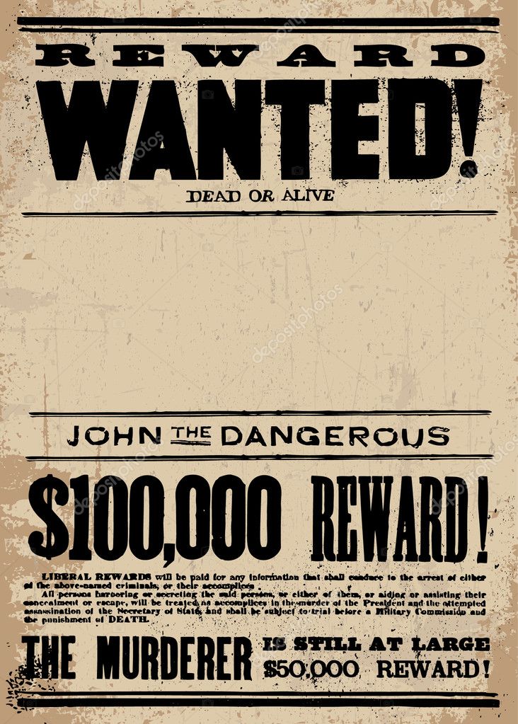 Western Wanted Poster Templates