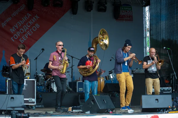 The One Half Orchestra group performs at Usadba Jazz Festival