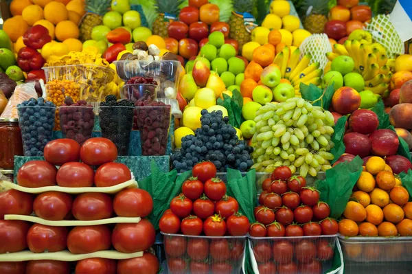 Lot of fresh fruits and vegetables for sale