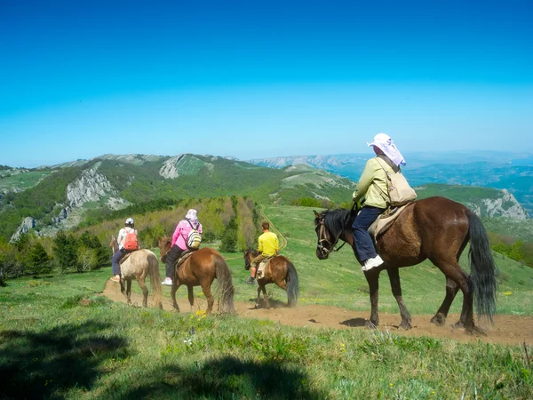 Horse riders traveling