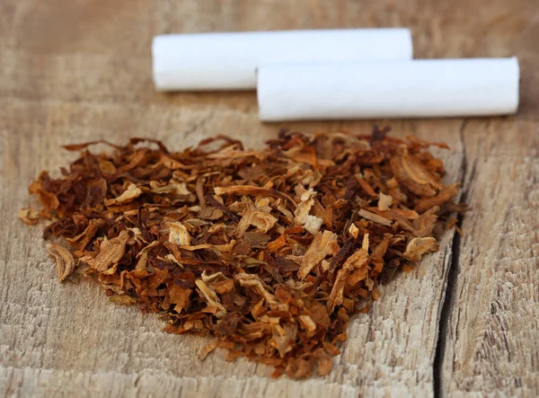 Tobacco leaves and cigarette