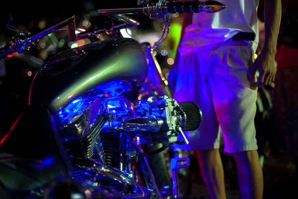 Motorcycles exhibited at motorcycle show