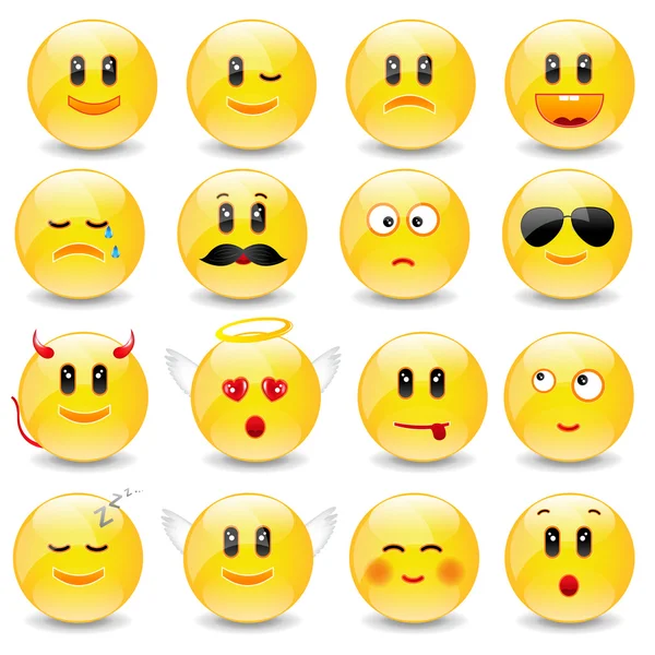 Yellow Smiley Balls With Positive And Negative Emotions