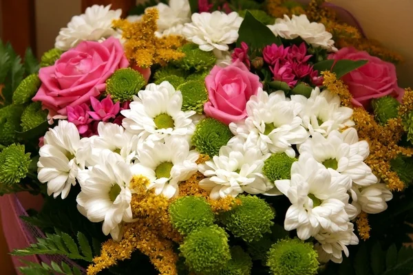 Mixed of flower bouquet , fresh flora and leaves full background