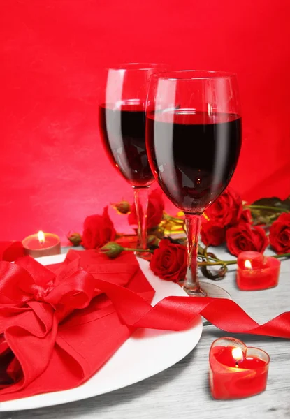 Romantic Candlelight Dinner for Two in Red