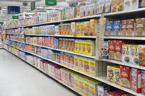 Grocery Store Cereal Shelves