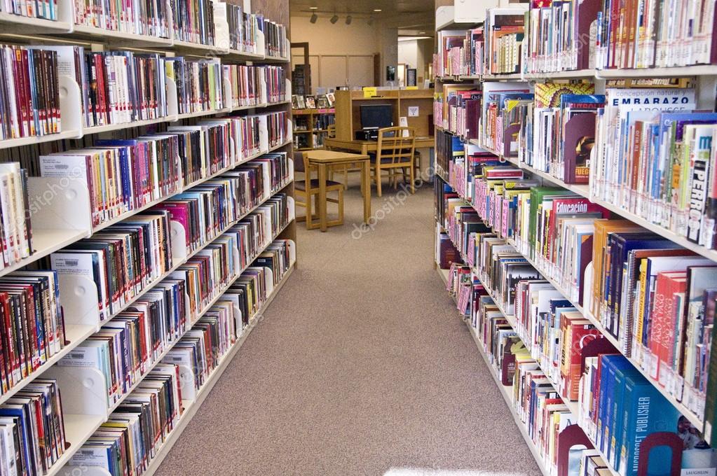 Library books on library shelves - stock photo james mattil .