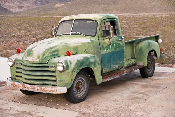 An Old Green Truck on Route 66