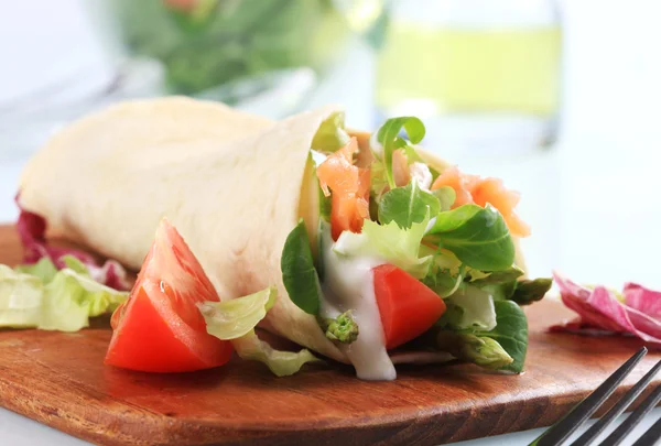 Salmon wrap sandwich