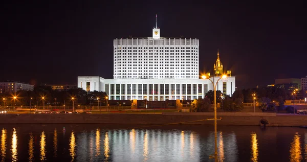 House of Government in Moscow, Russia, at night