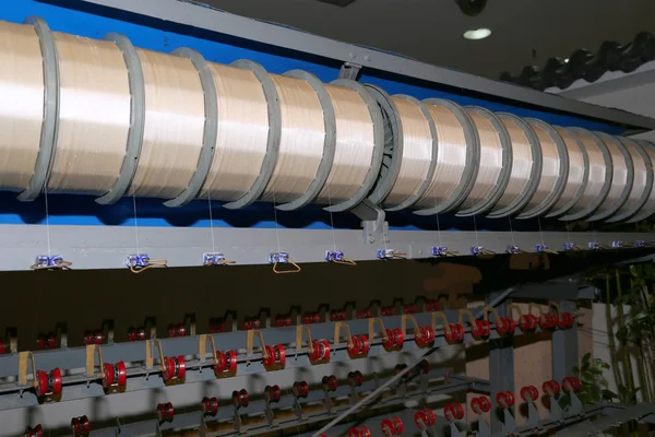 Old silk machines in Chinese factory, Beijing, China