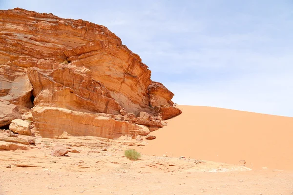 Wadi Rum Desert also known as The Valley of the Moon is a valley cut into the sandstone and granite rock in southern Jordan 60 km to the east of Aqaba