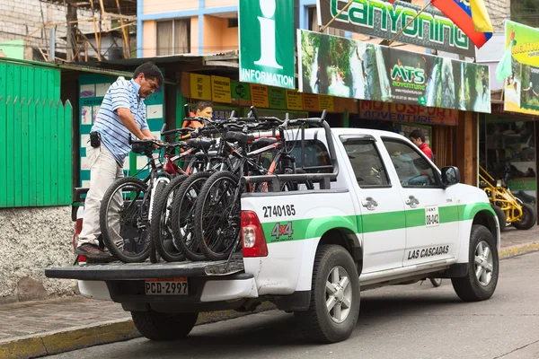 Pickup Truck with Bikes in Banos, Ecuador