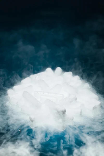 Dry ice with vapor