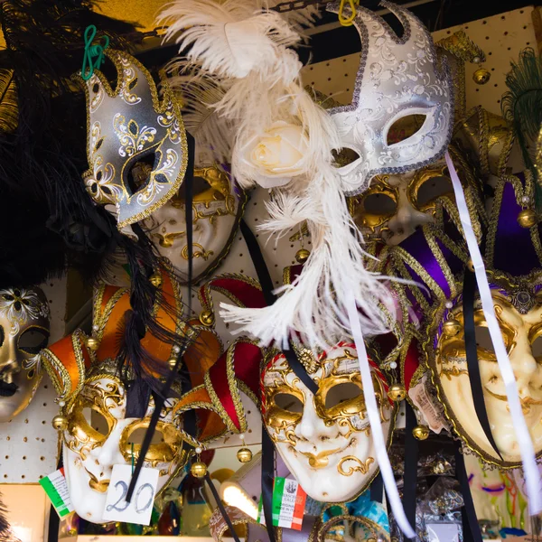 Various venetian masks on sale .  colorful artistic masks on the