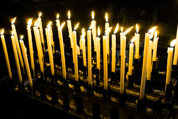Church candles in a row