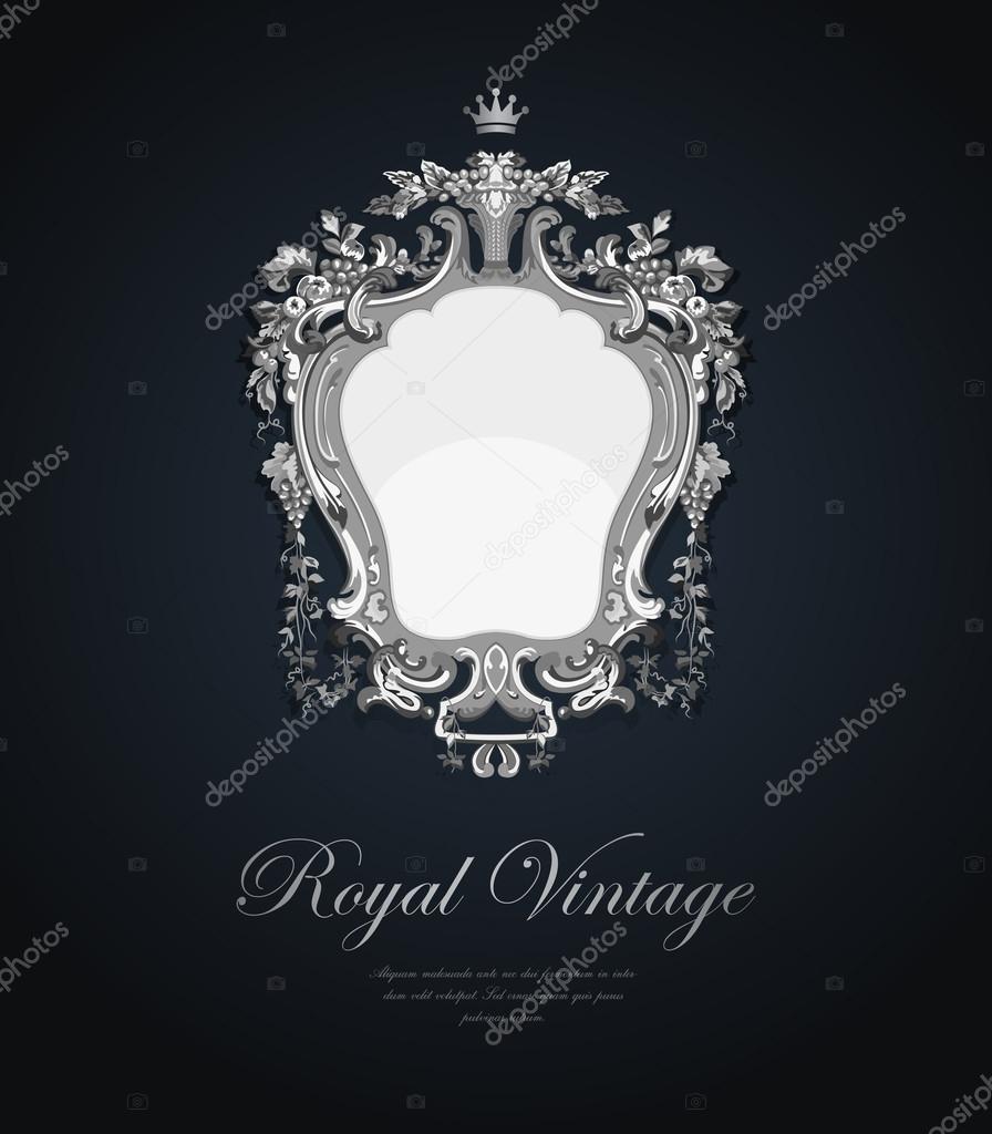 Carte de souhaits vintage. vecteur argent modèle luxe style élégant. design rétro. concept de bijoux \u2013 Illustration