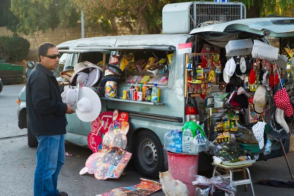 Israeli man sells food, drinks and variety