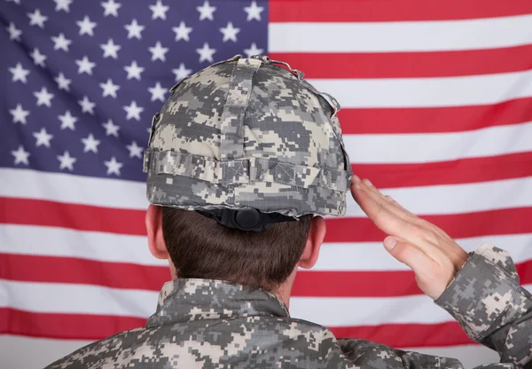 Portrait Of Solider Saluting