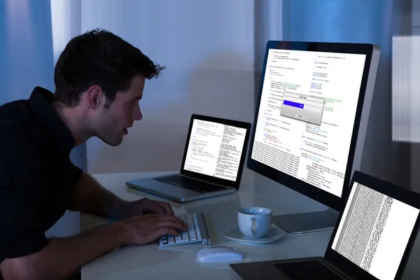 Man Working With Computer