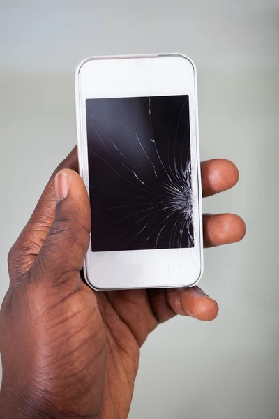 Businessperson Smartphone With Cracked Screen