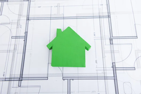 Green House Model On Blueprint