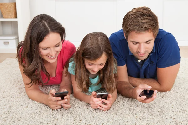 Family Using Smart Phones