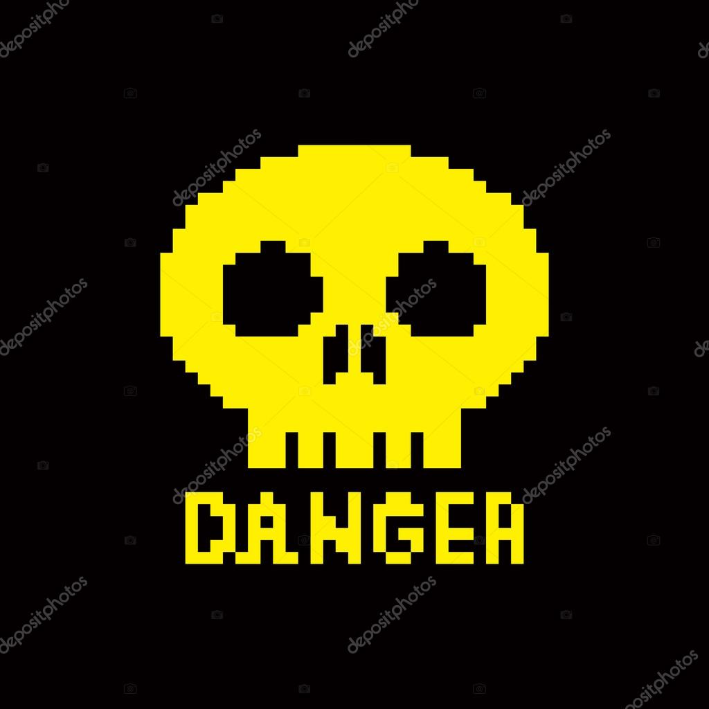 Icono de calavera de 8 bits — Vector de stock © mhatzapa #38222797