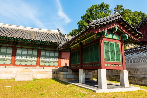 Seoul, koreanska traditionell arkitektur, himmel, asiatiska tak ...