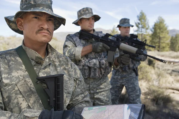 Three Soldiers During Training