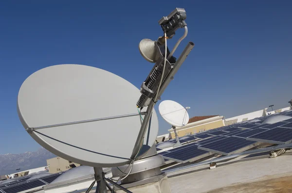 Satellite Dish With Solar Panels