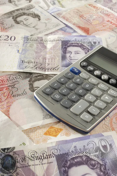 British Paper Currency And Calculator