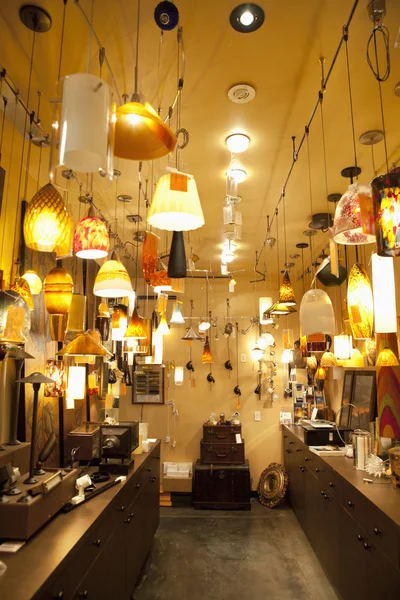 Lighting equipments on display in lights store